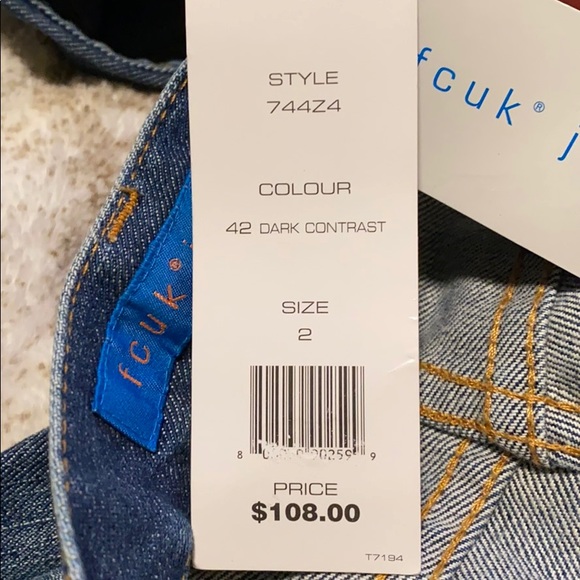 fcuk jeans NWT Bootflare 42 Dark Contrast - Picture 6 of 7